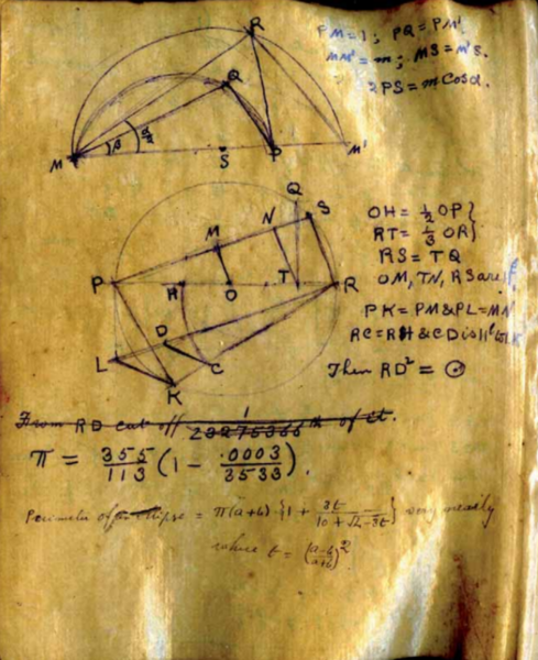 Datei:1020px-Squaring the circle-Ramanujan-1913.png