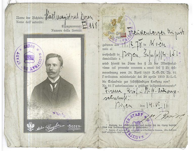 Datei:Führerschein Freudenberger 1911 innen.jpg